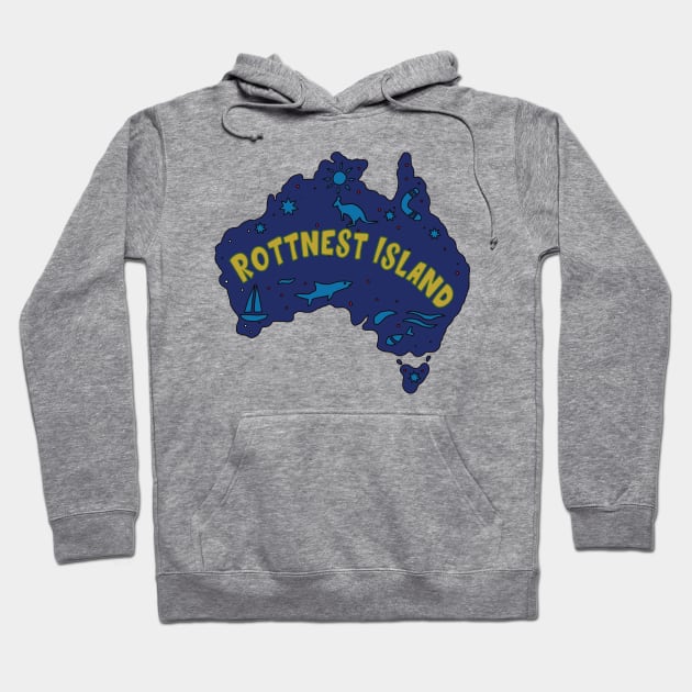 AUSSIE MAP ROTTNEST ISLAND Hoodie by elsa-HD